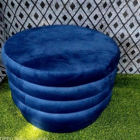88003019 : Bàn Sofa, Ottoman Hình Tròn - Xanh Dương